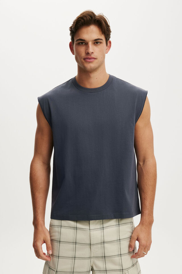 Cropped Fit Muscle, DENIM BLUE