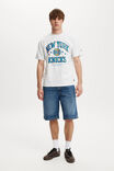 NBA New York Knicks Loose Fit T-Shirt, LCN NBA WHITE MARLE / KNICKS - ARCHED STARS - alternate image 2