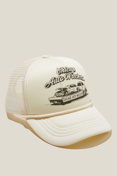 Trucker Hat, VINTAGE WHITE / CHICAGO AUTO WRECKERS