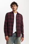 Boston Long Sleeve Shirt, PLUM WAFFLE CHECK - alternate image 1