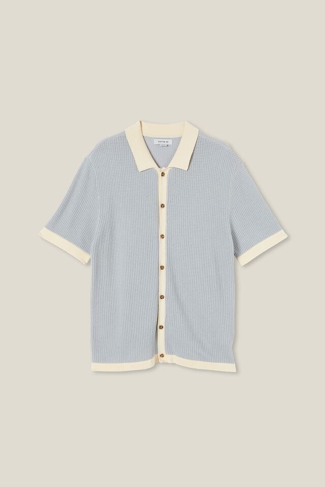 Camisas - Pablo Short Sleeve Shirt, BABY BLUE BORDER