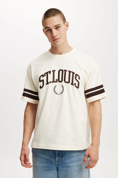 Box Fit College T-Shirt, CREAM PUFF/ST LOUIS