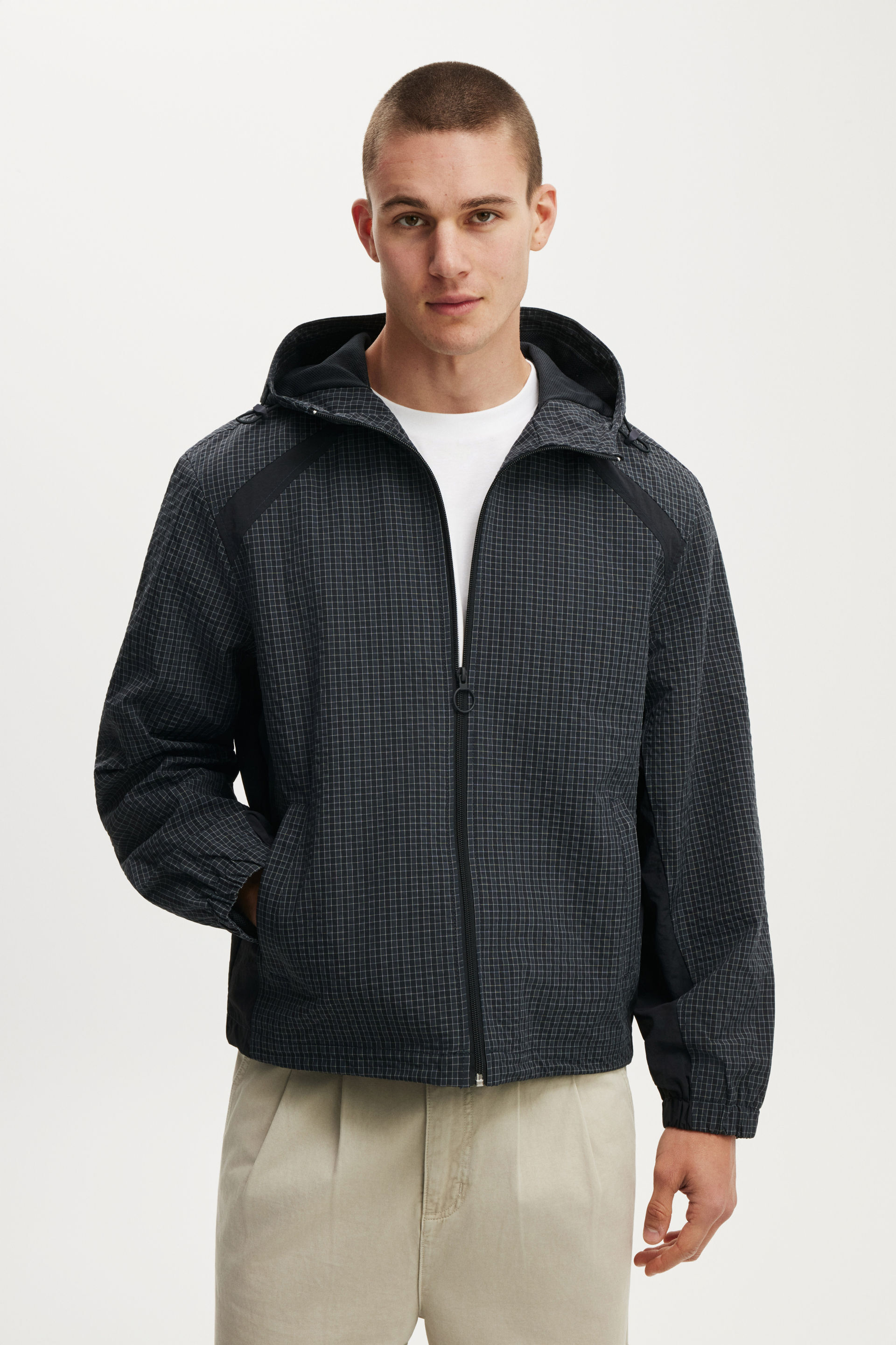ジャケット・アウター PROOFED COTTON COATING Men's Grey Hooded Spray Jacket | Cotton On United States