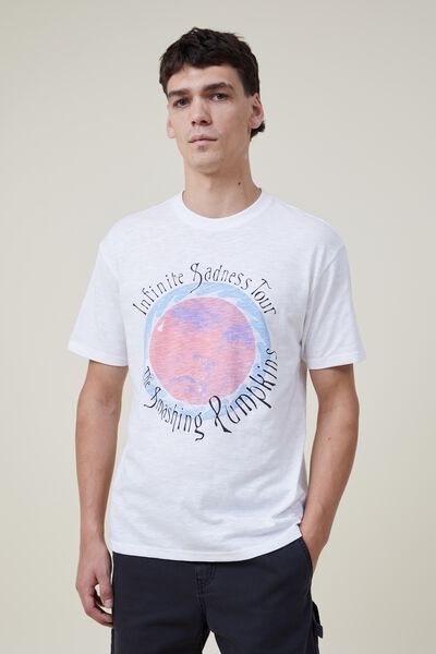 Loose Fit Music T-Shirt, LCN MT WHITE/SMASHING PUMPKINS - INFINITE SAD