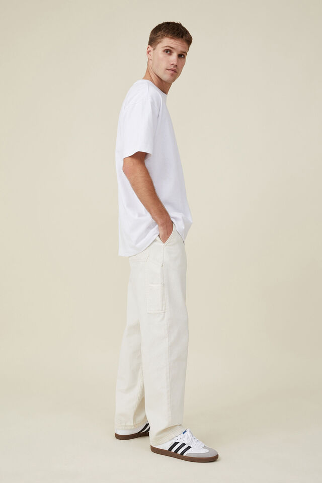 Loose Fit Pant, WASHED ECRU CARPENTER