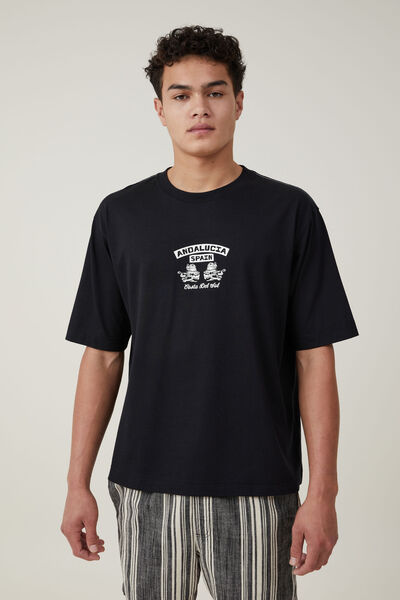 Camiseta - Short Fit Graphic T-Shirt, BLACK/ADALUCA SPAIN