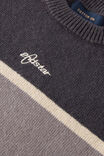 Panelled Crew Knit, BLACK / SPLICE - example image 4