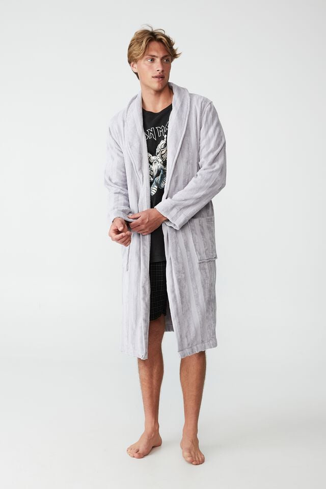 Luxe Toweling Gown, GREY MARLE