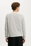 Fitted Henley Long Sleeve T-Shirt, WASHED BLACK / VINTAGE WHITE STRIPE - example image 3