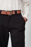 Leather Belt, MID BROWN