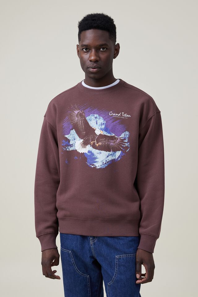Tricôs - Oversized Graphic Sweater, WOODCHIP/GRAND TETON