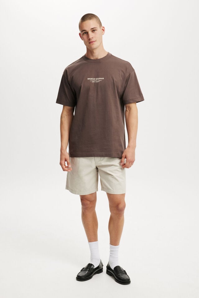 Box Fit Easy T-Shirt, WASHED CHOCOLATE/BECKLEY MONOCHROME