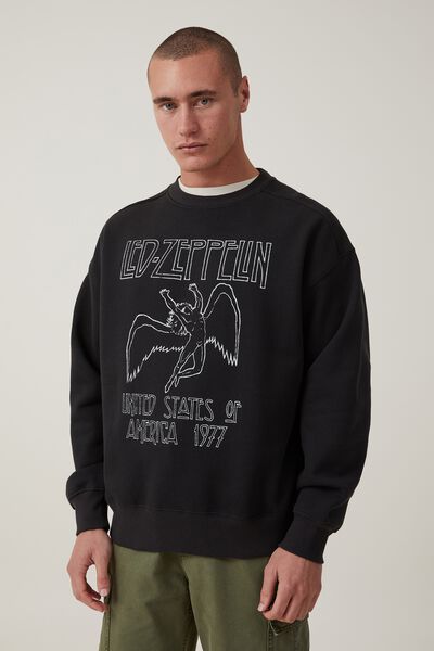 Oversized Music Sweater, LCN LED BLACK/LED ZEPPELIN - ICARUS