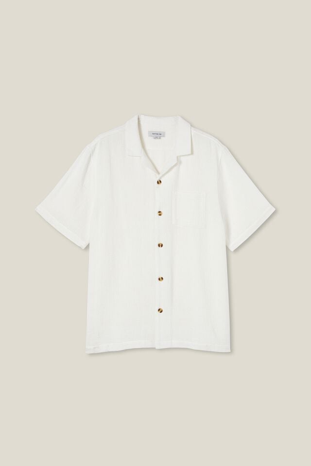 Camisas - Palma Short Sleeve Shirt, WHITE