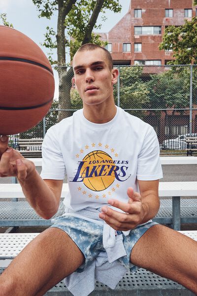 Active Nba Oversized T-Shirt, LCN NBA WHITE / LAKERS CHAMPIONSHIPS