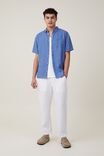 Linen Short Sleeve Shirt, PACIFIC BLUE - alternate image 2