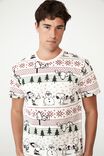 Lounge T-Shirt, LCN PEA VINTAGE WHITE/SNOOPY CHRISTMAS