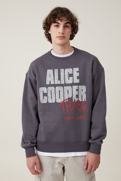 Alice Cooper Crew Sweater, LCN GM FADED SLATE/ALICE COOPER - TRASH