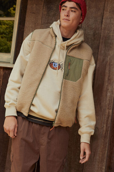 Oversized Graphic Hoodie, PALE SAND / DEATH VALLEY