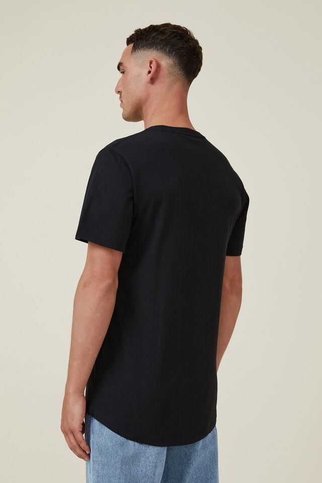 Organic Longline T-Shirt, BLACK