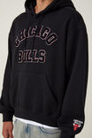 NBA Chicago Bulls Box Fit Hoodie, LCN NBA BLACK / BULLS - ARCHED - alternate image 4