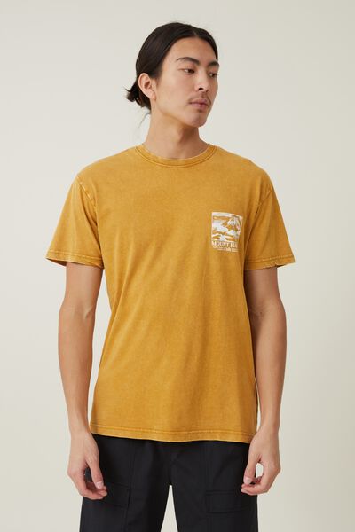 Premium Loose Fit Art T-Shirt, BUCKSKIN GOLD/MOUNT HAKU
