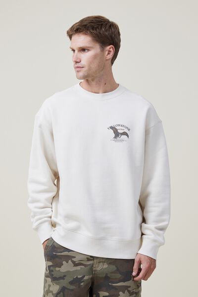 Oversized Graphic Sweater, ECRU/YELLOWSTONE EAGLE