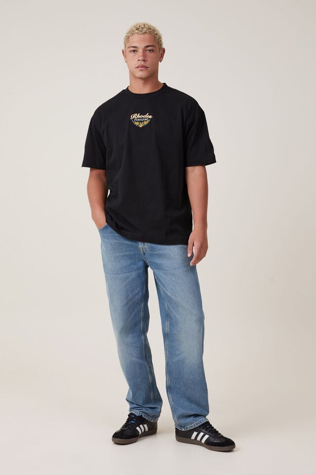 Box Fit Graphic T-Shirt, BLACK/RHODES FLORAL