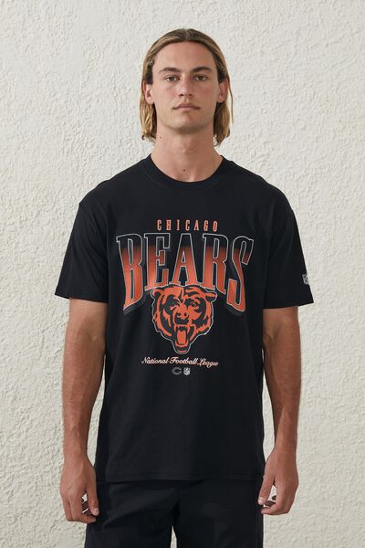Active Nfl Oversized T-Shirt, LCN NFL BLACK / CHICAGO BEARS FADE