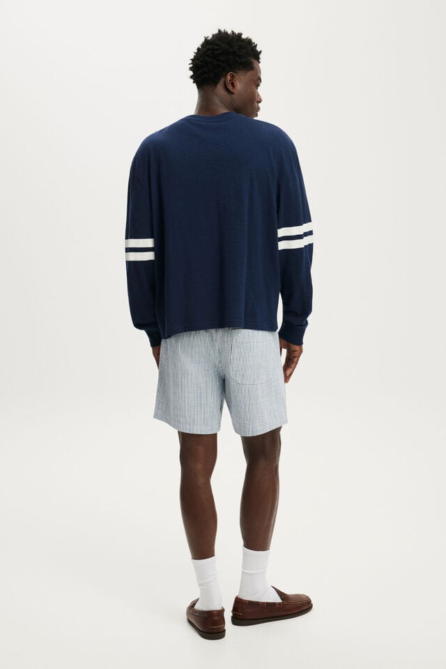 Easy Short, BLUE 50/50 STRIPE