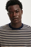 Cropped Fit T-Shirt, HAZLENUT / VINTAGE NAVY STRIPE - example image 4