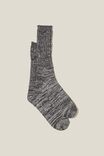 Chunky Knit Sock, BLACK/GREY/WHITE - alternate image 1