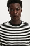 Cropped Fit T-Shirt, WASHED BLACK / VINTAGE WHITE STRIPE - example image 4