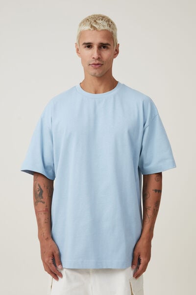 Box Fit Plain T-Shirt, BLUE MIST