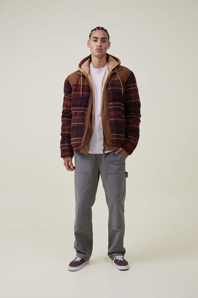 Panelled Puffer, RED CHECK
