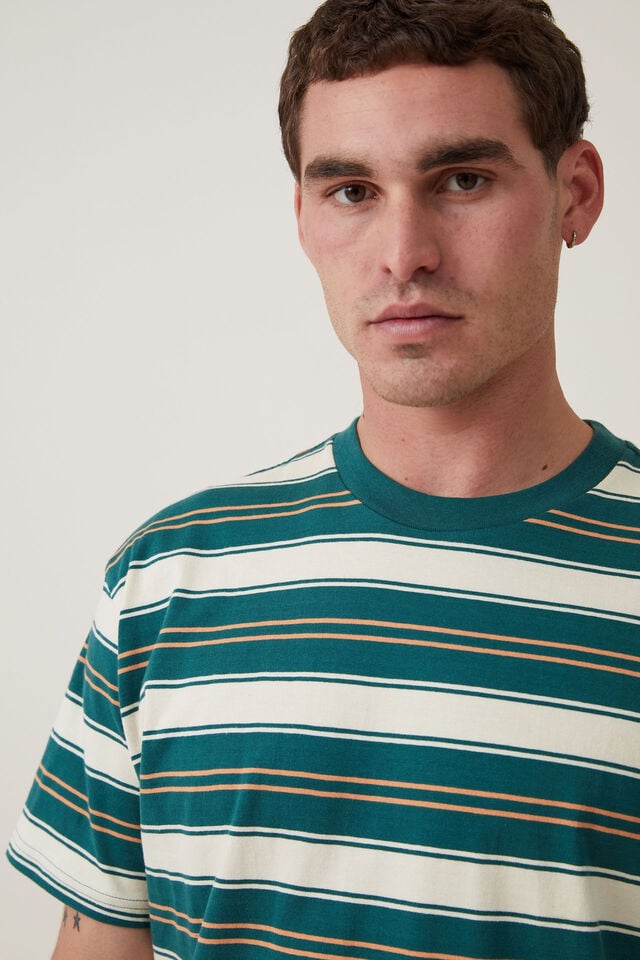 Loose Fit Stripe T-Shirt, GREEN EVERYDAY STRIPE