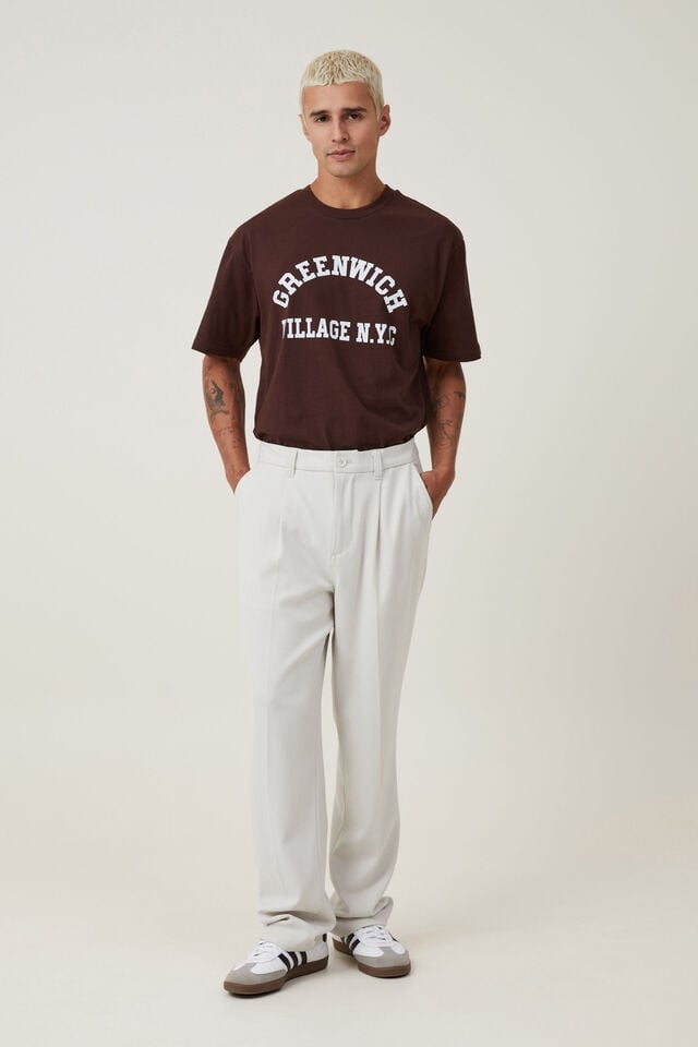 Loose Fit College T-Shirt, DARK OAK / GREENWICH VILLAGE