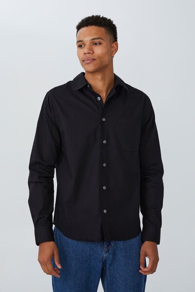 Soho Long Sleeve Shirt, OFF BLACK