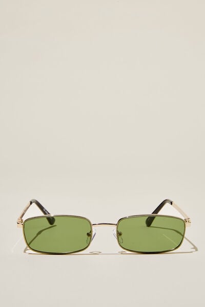 The Streamline Sunglasses, GOLD / BLACK / GREEN