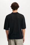 Knitted Polo, BLACK - example image 3