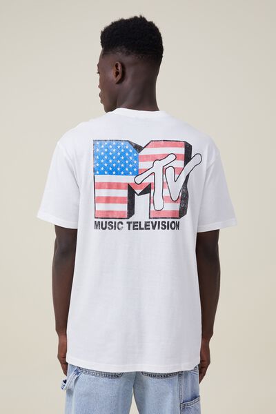 Camiseta - Mtv Loose Fit T-Shirt, LCN MTV VINTAGE WHITE/MTV - USA