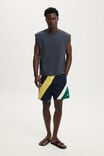 Baggy Swim Short, NAVY NAUTICAL DIAGONAL STRIPE - example image 4