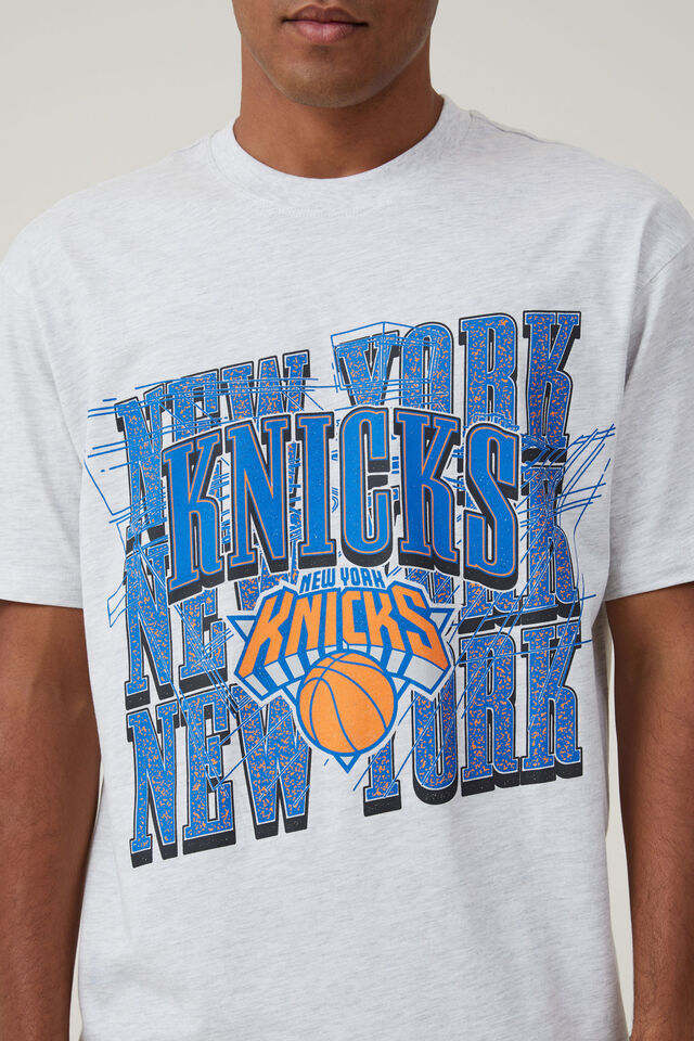 New York Knicks Nba Loose Fit T-Shirt, LCN NBA WHITE MARLE/KNICKS-VINTAGE COU