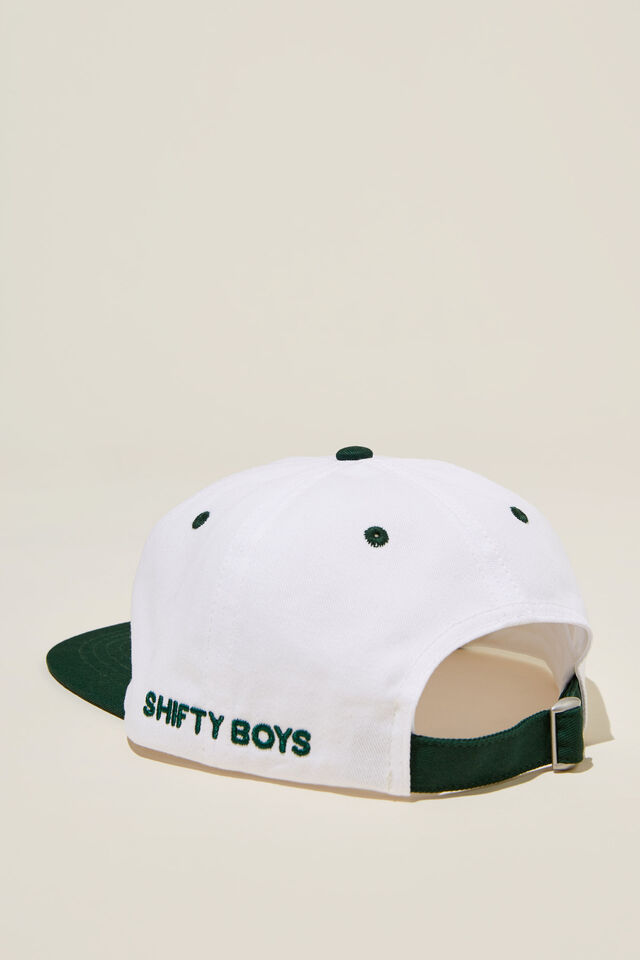 5 Panel Hat, WHITE/FOREST GREEN/SHIFTY BOYS CREST