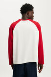 Everyday Fit Long Sleeve T-Shirt, VINTAGE WHITE / RICH RED RAGLAN - example image 3