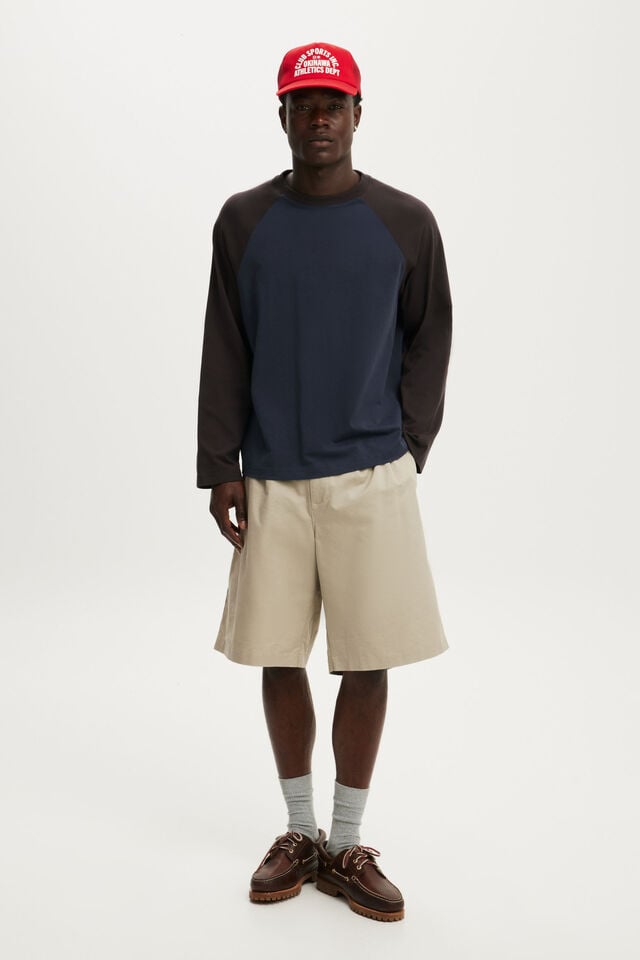Everyday Fit Long Sleeve T-Shirt, TRUE NAVY/BITTER BROWN