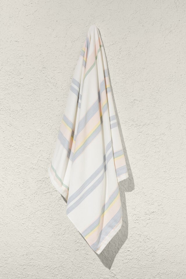 Beach Towel, VINTAGE WHITE/MULTI STRIPE