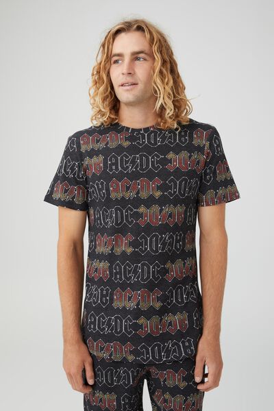 Lounge T-Shirt, LCN PRO WASHED BLACK/ACDC- BLOW UP YOUR VIDEO