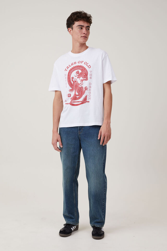 Loose Fit Cny Graphic T-Shirt, WHITE/TALES OF OLD