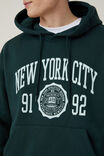 Box Fit College Hoodie, PINE NEEDLE GREEN / NYC WAX CREST - alternate image 4